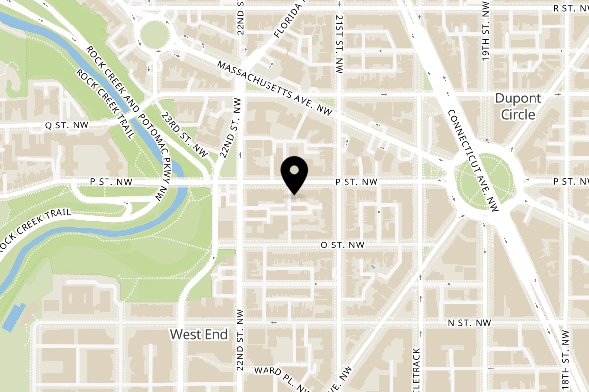 Map showing the location of Sampannee Thai on 2122 P St NW in Washington